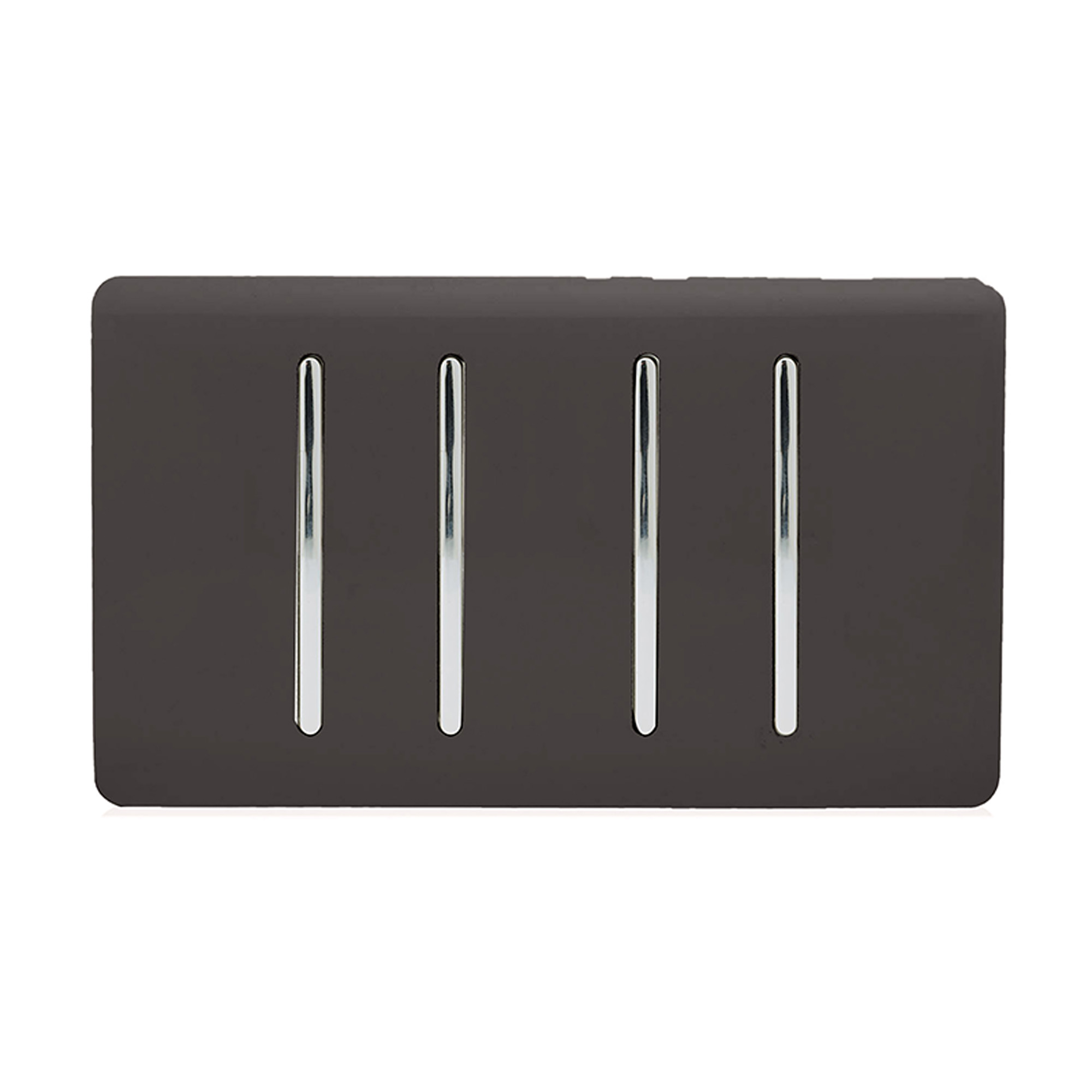 ART-SS44DB  4 Gang 2 Way 10 Amp Rocker Twin Plate Dark Brown